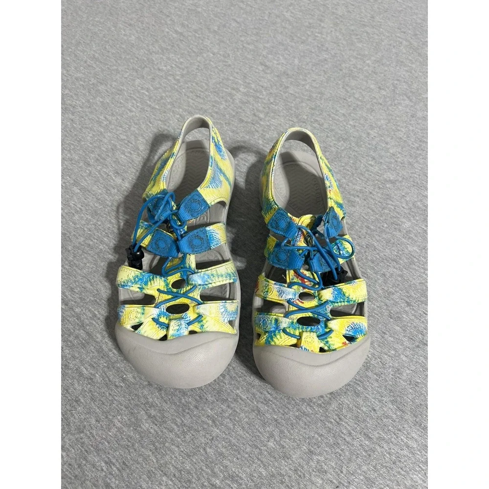Keen Newport H2 Shoes Womens Size 4 Yellow Blue Tie Dye Water Sandals Outdoor‎